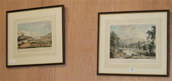 Campion and Westall, pair of coloured lithographs, view of Dover and the valley of Maidstone, 1825 21 x31cm